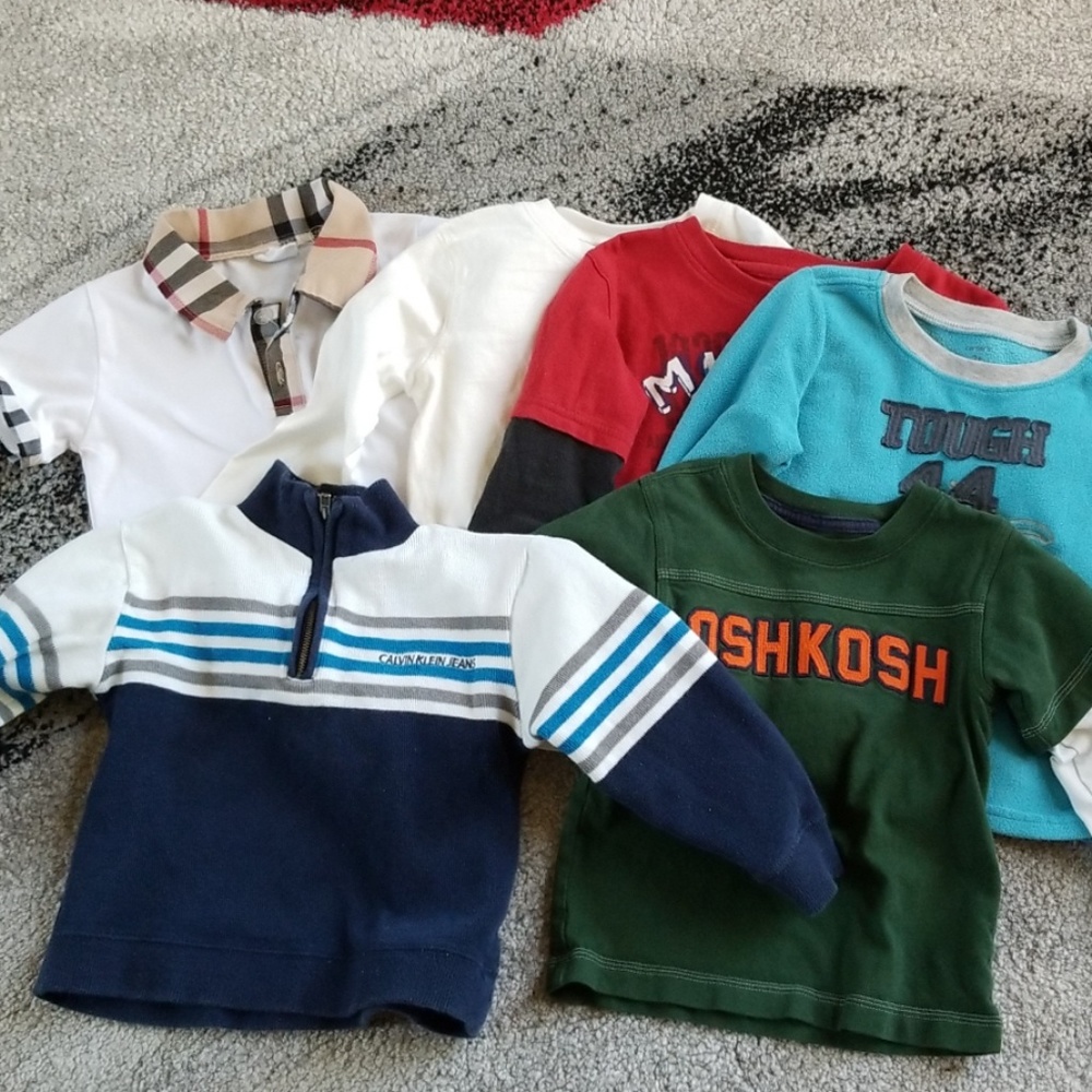 Multiple 3T name brand shirts.